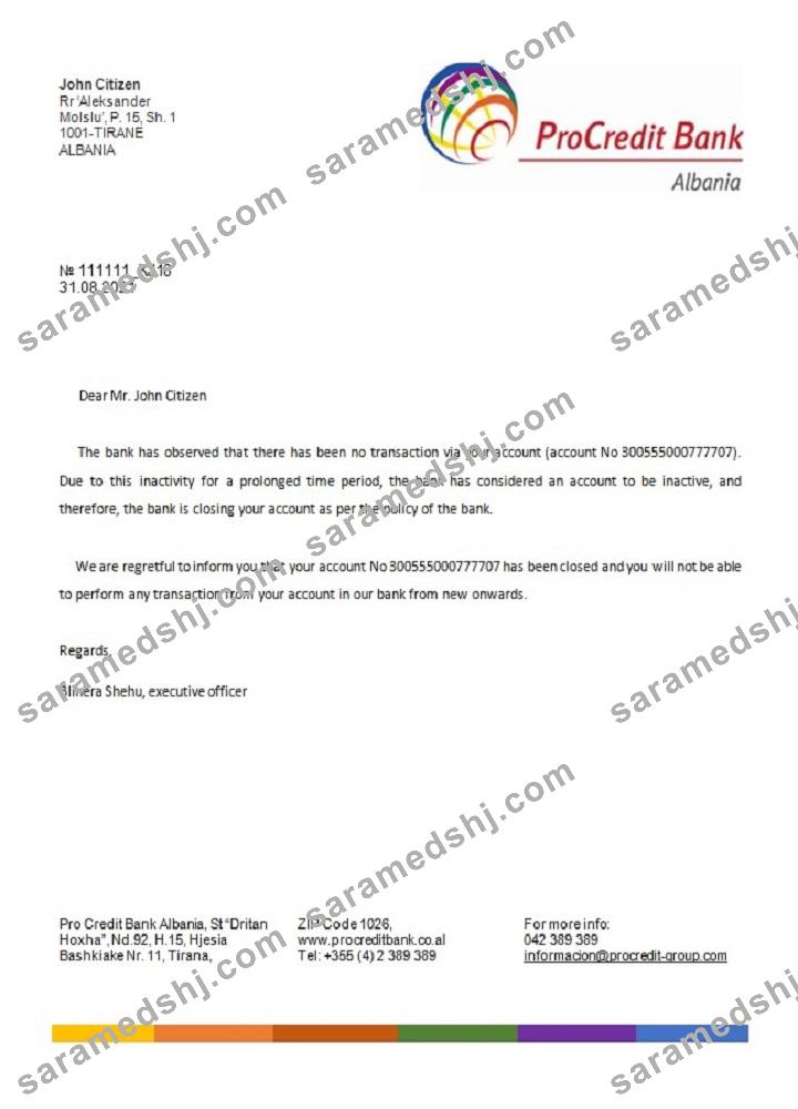 Albania_Procredit_closure reference